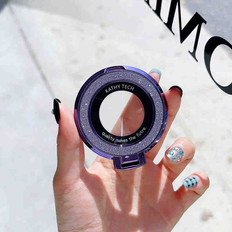 New Magnetic Mobile Phone Bracket Glitter Ring Cd Beauty Makeup Mirror Desktop Mobile Phone Bracket Creative Ring Bracket - Image 3